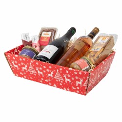 Corbeille carton rouge deco Noel