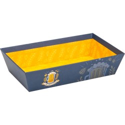 Corbeille carton FSC renforce bleu/jaune 'biere'