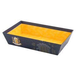 Corbeille carton FSC renforce bleu/jaune 'biere'