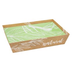 Corbeille carton kraft deco feuille naturel