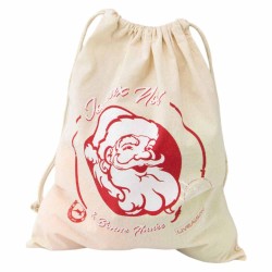 Sac hotte en coton tete de Pere-Noel