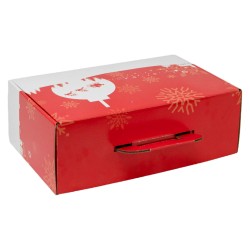 Valisette en carton FSC rouge motif Noel