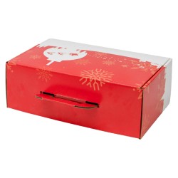 Valisette en carton FSC rouge motif Noel