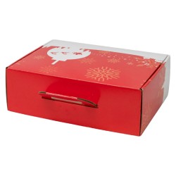 Valisette en carton FSC rouge motif Noel