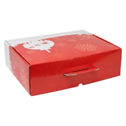 Valisette en carton FSC rouge motif Noel