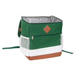 Sac a dos isotherme 600D 3 bandes vert/blanc/marron 25L