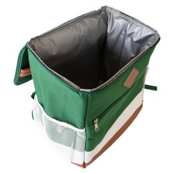 Sac a dos isotherme 600D 3 bandes vert/blanc/marron 25L