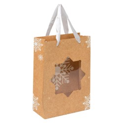 Sac en carton naturel deco flocon + fenetre