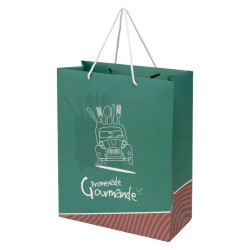 Sac carton FSC vert 'Promenade gourmande'