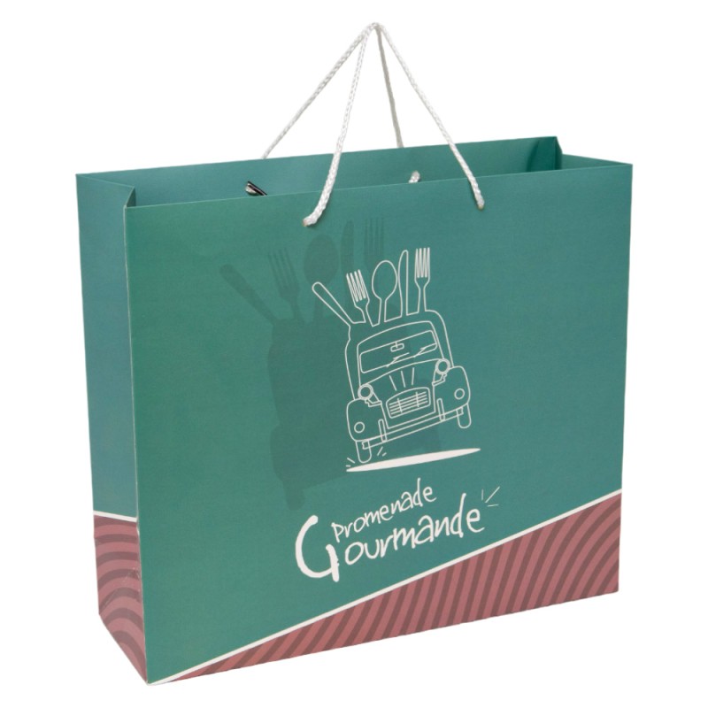 Sac carton FSC vert 'Promenade gourmande'