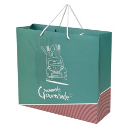 Sac carton FSC vert 'Promenade gourmande'