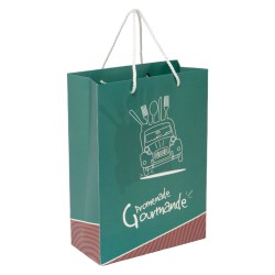 Sac carton FSC vert 'Promenade gourmande'