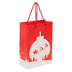 Sac carton FSC rouge deco Noel