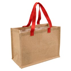 Sac jute deco biere + 2 anses orange