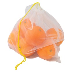 Filet pour fruits et legumes en  RPET avec cordon jaune 5KG