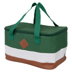 Sac isotherme 600D 3 bandes vert/blanc/marron 20L