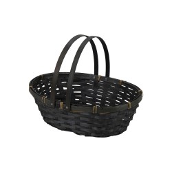 Panier bambou ovale anthracite