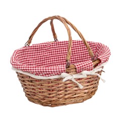 Panier osier habillé de tissu vichy