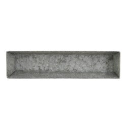Corbeille rectangulaire en metal aspect zinc gris et blanc