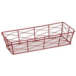 Corbeille metal rectangulaire rouge