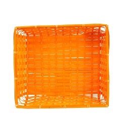 Corbeille rectangulaire en bambou orange