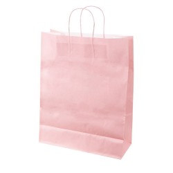 Sac papier kraft rose pastel 34x14x39.5