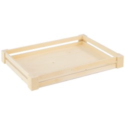 Corbeille rectangulaire bois naturel