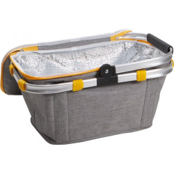 Panier isotherme gris et jaune 300D avec poignee aluminium