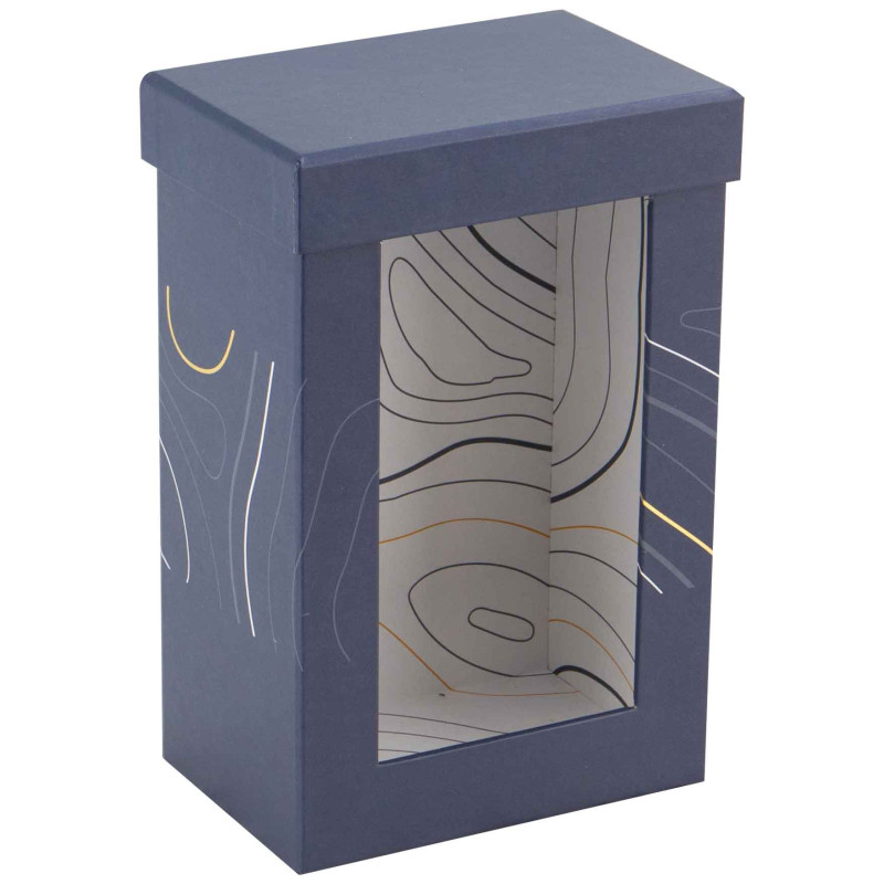 Coffret Carton Abysse Rectangulaire Bleu 11,5x8x17,5cm