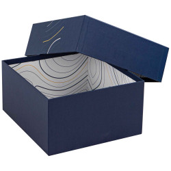 Boite Carton Carree Bleu Abysse 21x19,5x10,5 cm