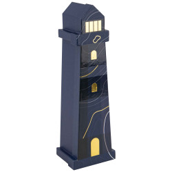 Coffret Carton Bleu Forme de phare Abysse 34,5x10,5x8,5 cm