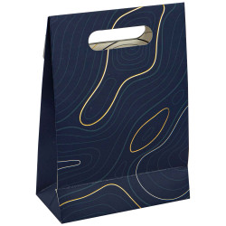 Pochette Cadeau Carton Rectangulaire Bleu Abysse 19x9x27 cm