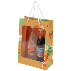 Sac Carton Rectangulaire Orange a fenetre Canyon 19x9x27 cm