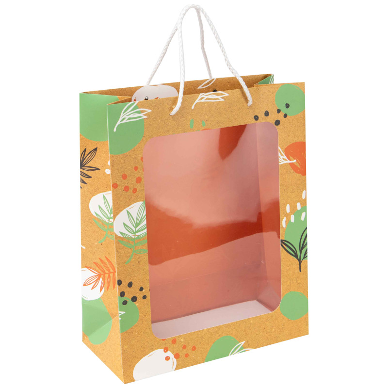 Sac Carton Rectangulaire Orange a fenetre Canyon 26x12x32cm