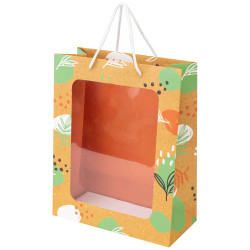 Sac Carton Rectangulaire Orange a fenetre Canyon 26x12x32cm