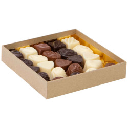 Boite Kraft Carree Chocolat Douceur 15x15x3 cm