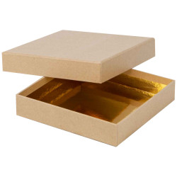 Boite Kraft Carree Chocolat Douceur 15x15x3 cm