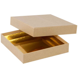 Boite Kraft Carree Chocolat Douceur 15x15x3 cm