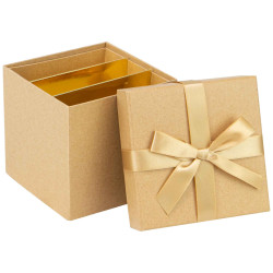 Coffret Kraft 3 etages Carre Chocolat Douceur 13x13x12 cm