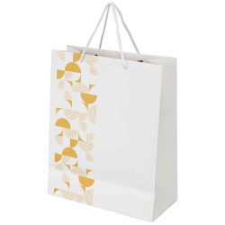 Sac Carton Rectangulaire Blanc Eclat d'Or 26x12x32cm 