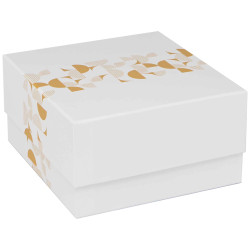 Boite Carree Carton Blanc Eclat d'Or 20,5x19x10,5cm