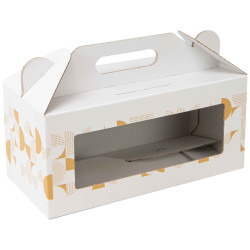 Box carton rectangulaire fenetre Eclat d'Or 32x15x15 cm