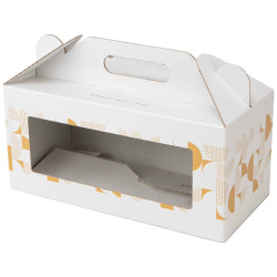 Box carton rectangulaire fenetre Eclat d'Or 32x15x15 cm
