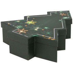 Coffret carton sapin Noel Verdoyant 30,5x26x8 cm