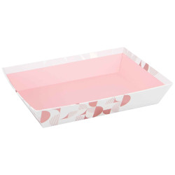 Corbeille carton rectangulaire rose Iconic 27x20x5cm 