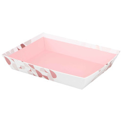 Corbeille carton rectangulaire rose Iconic 27x20x5cm 