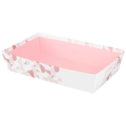 Corbeille carton rectangulaire rose Iconic 33x20x7cm 