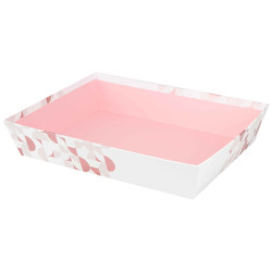 Corbeille carton rectangulaire rose Iconic 36x27x7cm