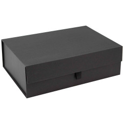 Boite carton aimantee noir cuir Indispensable 35x25x11cm