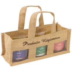 Sac jute naturel a fenetres Produits regionaux 26x10x10/20cm